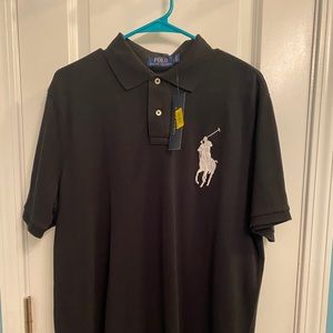 Gray and White Ralph Lauren Polo Shirt